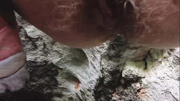 Risky outdoor at the mountains with hairy stranger's pussy girl till creampie without condom 4k 60fps