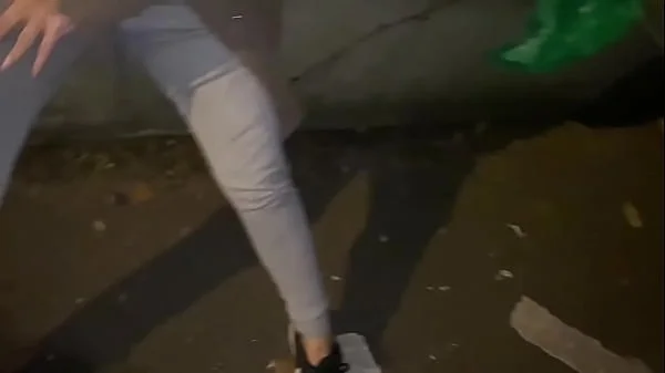 Offered a drink on the street to take a cum shot