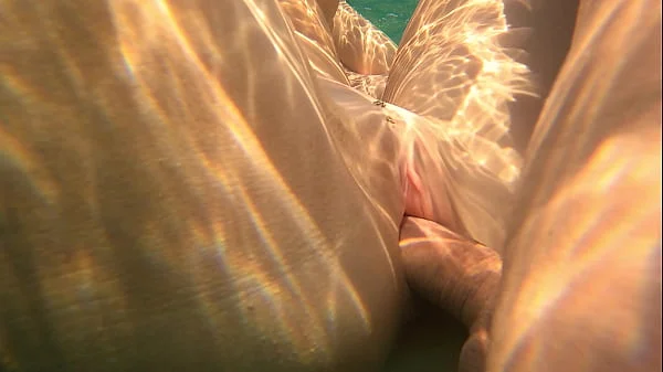 Risky Fucked swim girl underwater Public anal and pussy fuck on the beach JessiJek