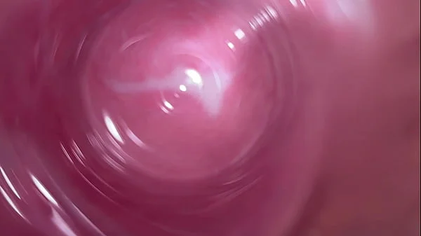 Camera deep inside Mia's teen creamy pussy