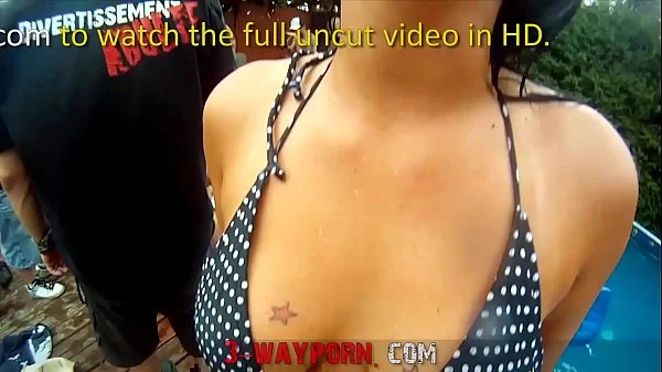 3-Way Porn - HUGE Amateur Poolside Orgy