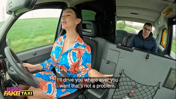 Female Fake Taxi Party guy given a sexual treat from a taxi driver with a really hot body