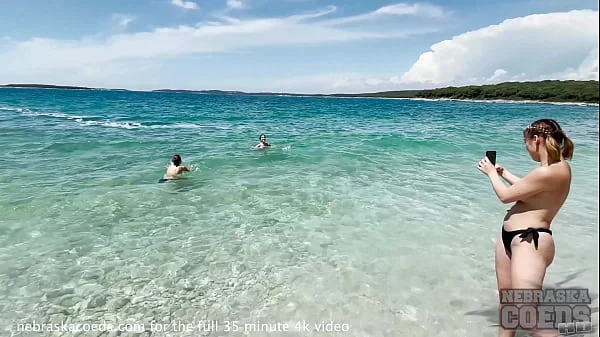 spending vacation on topless beach and miss pussycat lesbian banging rebeka ruby private moment