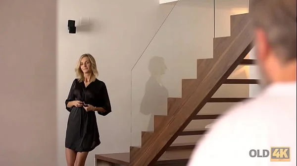 OLD4K. Girl with small titties does everything old guy who pays wants