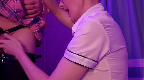 StepMom helps her femboy to piss