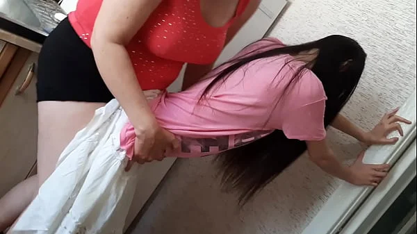 I fucked the housekeeper in the kitchen while my parents were in the other room - Girls fly orgasm