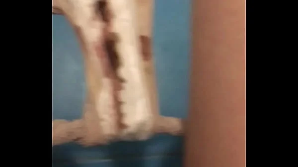 Brunette pissing during her period standing change pad showing dirty pussy and dirty pad