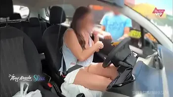 Thay Ksada Hotwife and very naughty wife showing off to the seller on the street and letting him play - with english subtitles