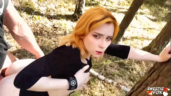 Girlfriend Deepthroat and Passionate Fuck in the Wood - Cum on Tongue