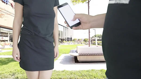 Cumming hard in public on the mall terrace with Lush remote controlled vibrator