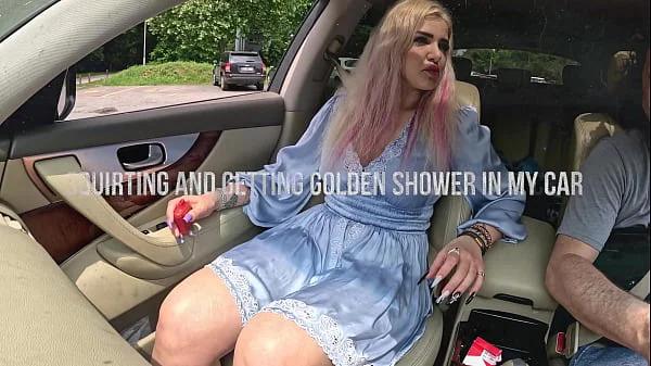 Crystal SQUIRTING in my Car and getting Golden Shower