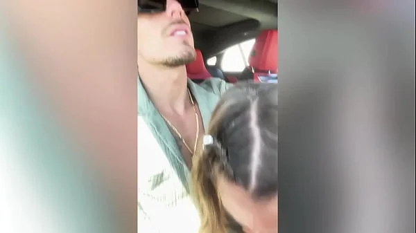 Marika Milani takes all my cock in her mouth while I'm driving