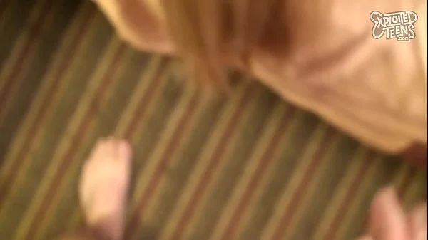 Tiny Blonde Teen with a Shaved Pussy Fucks and Licks Ass