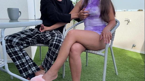 Step Brother Put My Hand on His Big Dick!! I Couldn't Resist His Experienced Fingers! Real Orgasm