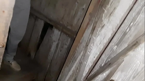 I caught my neighbor masturbating in the toilet on the street and I joined her - Lesbian Illusion Girls