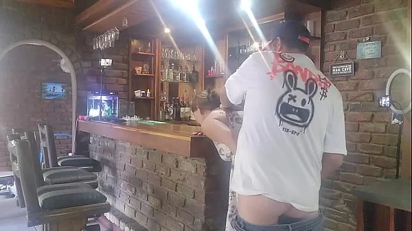 This barlady is a real cheating cum slut fucked her on the bar
