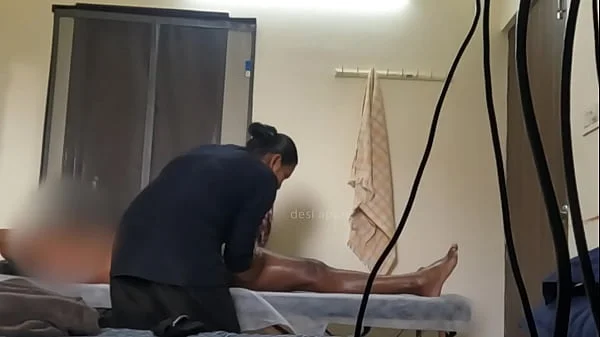 Customer flashing dick and convincing massage girl to jerk his small black dick