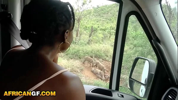 Cute Ebony Girlfriend Gives Deep African Safari Road Head POV