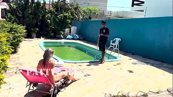 Esperei o Marido sair de casa para Dar pro limpador de piscina(completo no RED e SHEER)