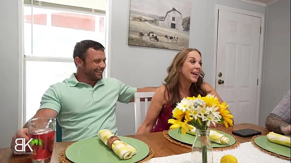 StepMom seduces Big Cock StepSon While StepDad is Clueless Taking Call from work