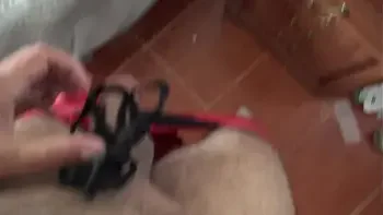 I caught my 18 year old stepson masturbating on my dirty panties !!!