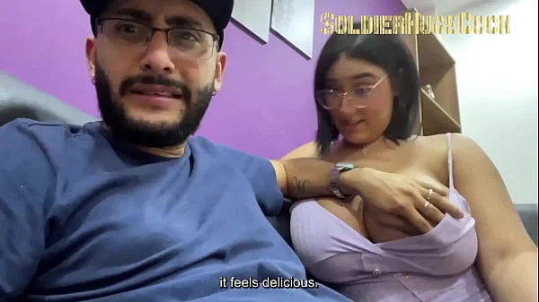 She wanted to show me her huge tits and I decided to show her my huge cock and my huge load of cum