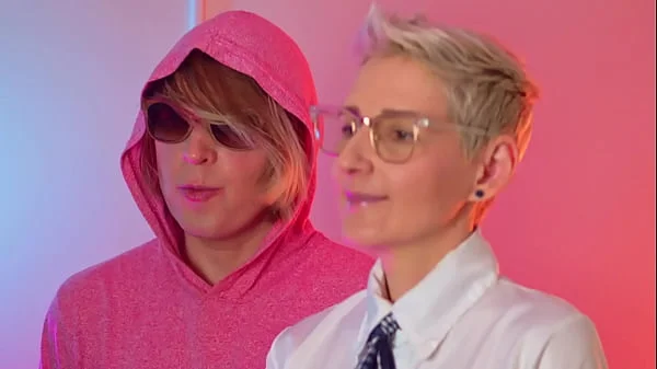 Two girlfriends made their slave guys cum