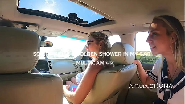 SQUIRT PISS GOLDEN SHOWER in my Car Multicam 4K