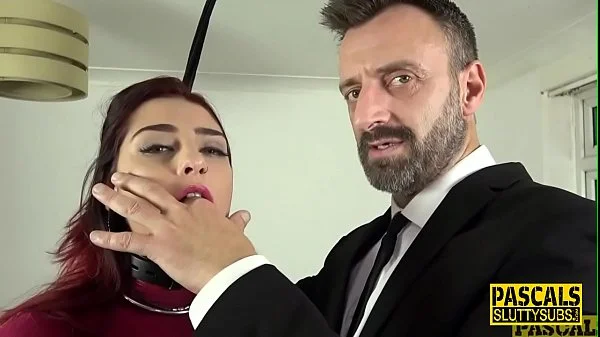 Bound and paddled redheaded submissive