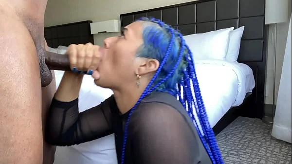 Sloppy blowjob by Blue hair throatgoat