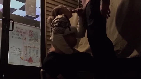 Extremely Risky Bar Blowjob and Downtown Sucking and Flashing