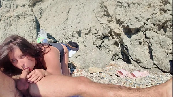 Milf is Shocked! She had to Suck&Fucks on the Beach!