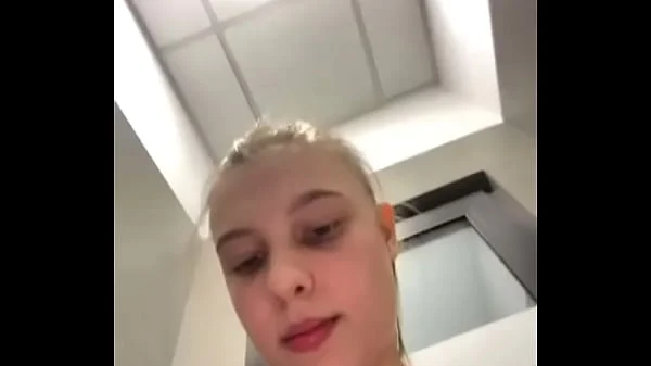 Gym girl training and play with herself