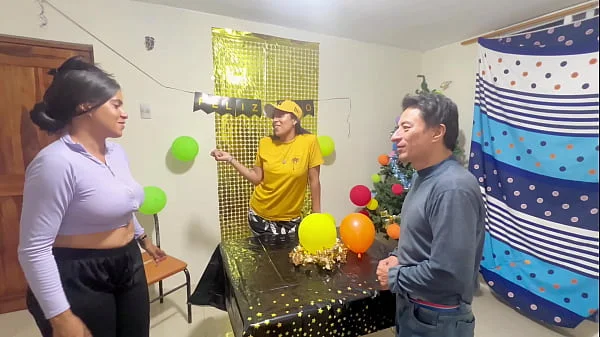 Real homemade threesome between friends, two women and a man