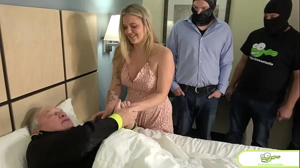 Wisconsin Tiff's Old Man Watches Her Get Gangbanged By His Friends!