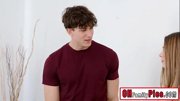 Teens sucks their lucky big cock and stepbro enjoyed while fucking teens