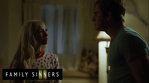 FAMILY SINNERS - Hot Blondie Is Sad After Her Boyfriend Leaves Her & Decides To Get Over Him By Fucking Her Stepbro