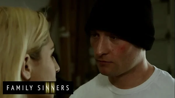 FAMILY SINNERS - Blonde Babe Rides Her Stepbrother's Cock In The Gym, Then Takes His Cum On Her Pussy