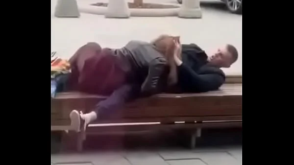 Stupid blonde gives blowjob in public