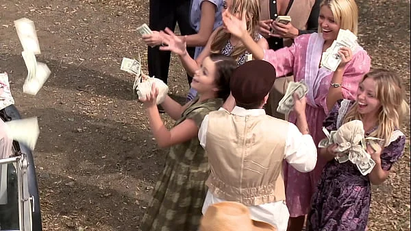 Amber Rayne, Hannah West And Kaci Star In Outdooor Gangbang