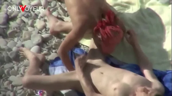 Beach Voyeur. Curvy MILF gives head and get it from behind in public