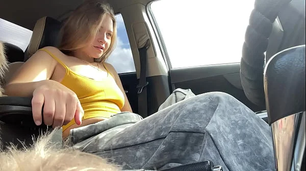Public squirt in the car