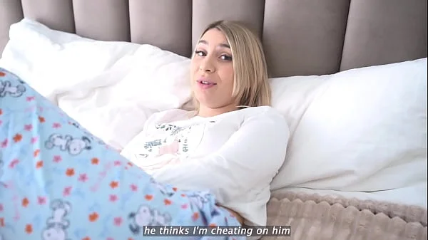 Stepdaughter seduces stepdad by watching porn with door open - step daughter begs for creampie