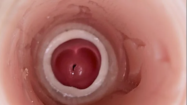 Camera inside deep pussy captures huge ejaculation of sperm