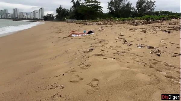 Babe Can I Cum On Your Tits? - Public Cock Flashing On The Beach