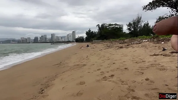 Babe Can I Cum On Your Tits? - Public Cock Flashing On The Beach