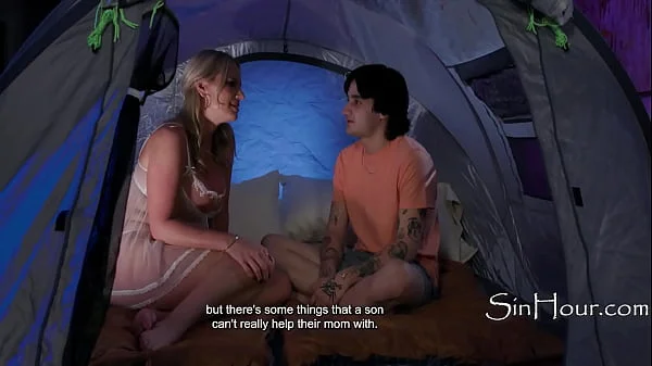 Stepson & Stepmom Quiet Sex While Husband Works Outside The Tent - Rachael Cavalli, Elias Cash, Daniel Shar