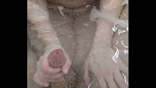 Bath Handjob Ended With HOT Underwater Cumshot!