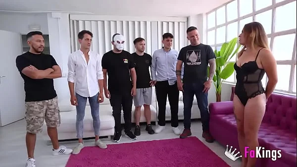 GANGBANG and DP for Argentina HORNY. Ammy Redhead fucks 6 guys!