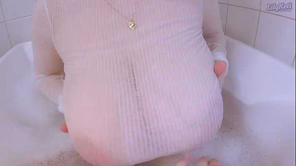 OMG! Big Titty Fuck With Soapy Tits! Best Natural Tits in Porn | LilyKoti